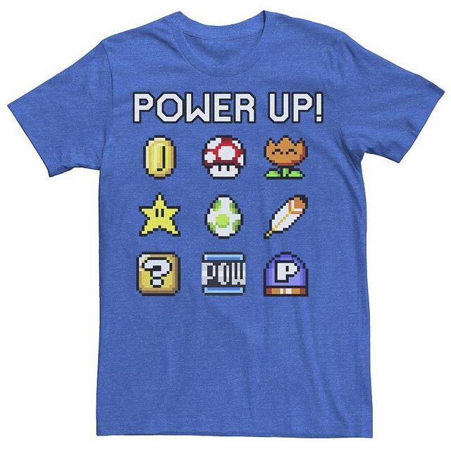 Mens Nintendo Super Mario Bros Power Up Symbols Tee Grey Heather Product Image