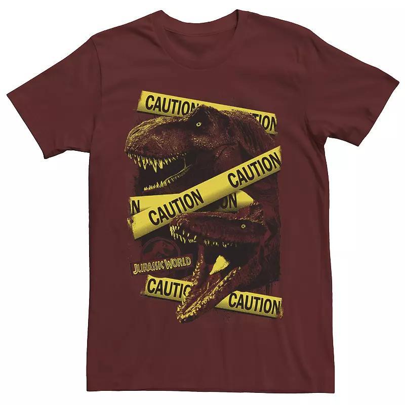 Mens Jurassic World Two Dinosaur Caution Splatter Tee Grey Heather Product Image