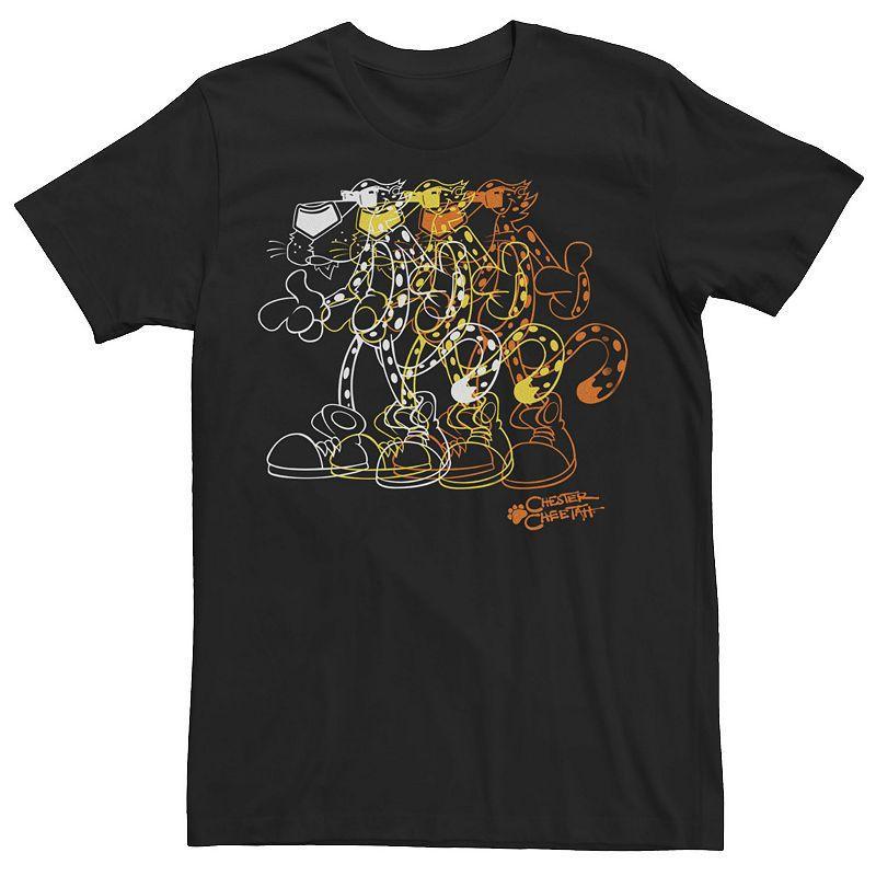 Mens Cheetos Chester Neon Silhouettes Graphic Tee Black Product Image