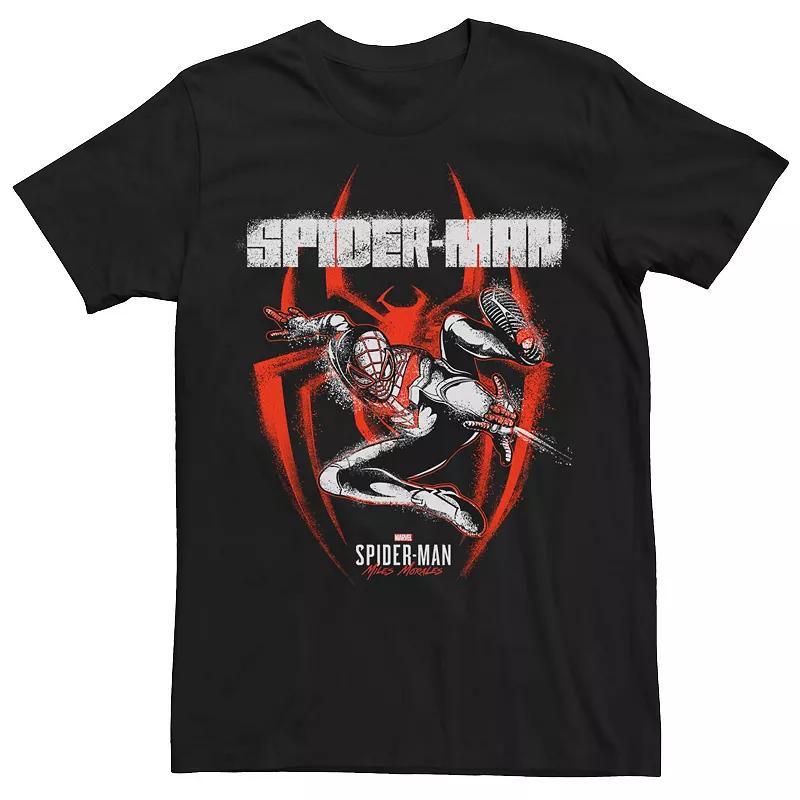 Mens Marvel Spider-Man Miles Morales Spray Paint Symbol Tee Product Image