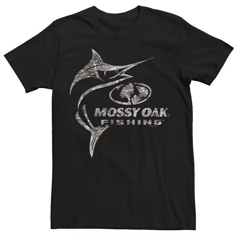 Mens Gone Fishing Supply Co. Salmon Graphic Tee Navy Grey Product Image