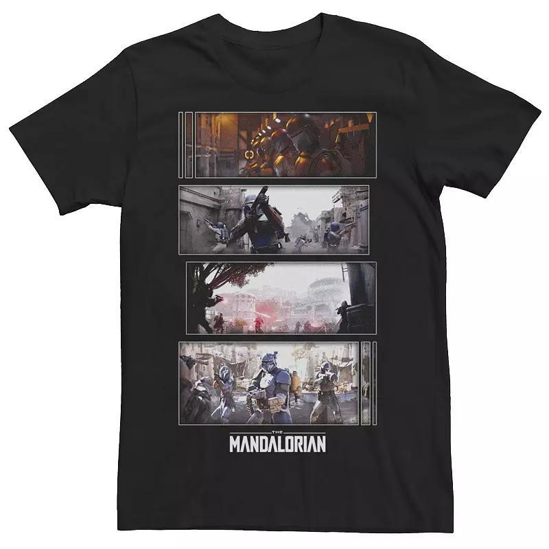 Mens Star Wars The Mandalorian Attack Scenes Boxes Graphic Tee Product Image