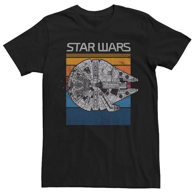 Mens Star Wars Millennium Falcon Retro Striped Short Sleeve Tee Product Image