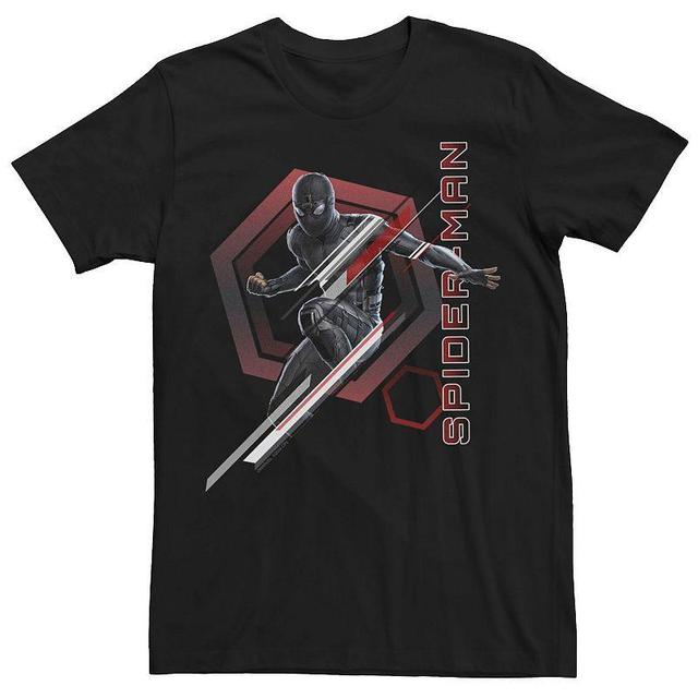 Mens Marvel Spider-Man Far From Home Stealth Suit Geometric Logo Tee Black Product Image