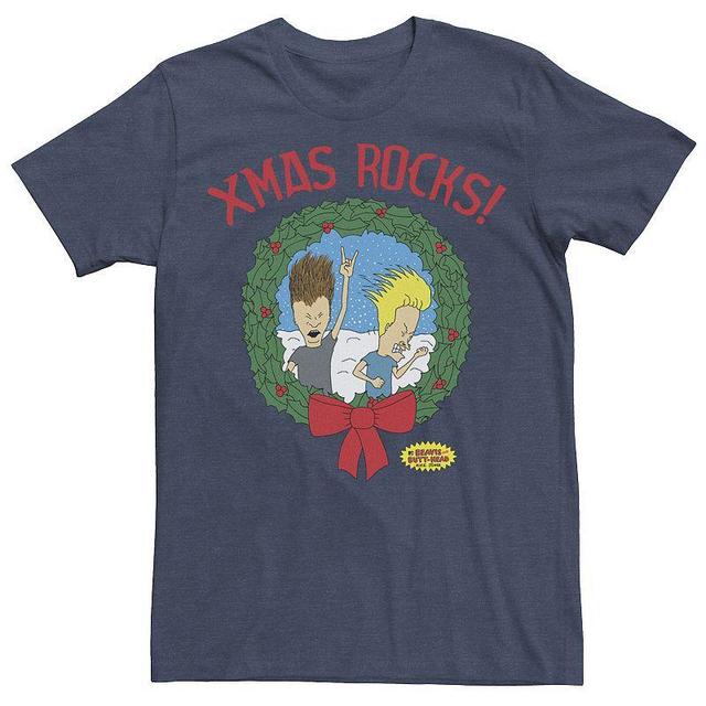 Mens Beavis and Butthead Christmas Costumes Graphic Tee Grey Heather Product Image