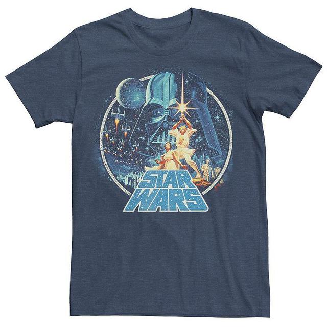 Mens Star Wars Character Collage Circle Portrait Logo Tee Navy Grey Product Image