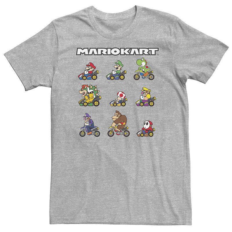 Big & Tall Nintendo Mario Kart Racers Ready Line-Up Tee, Mens Med Grey Product Image