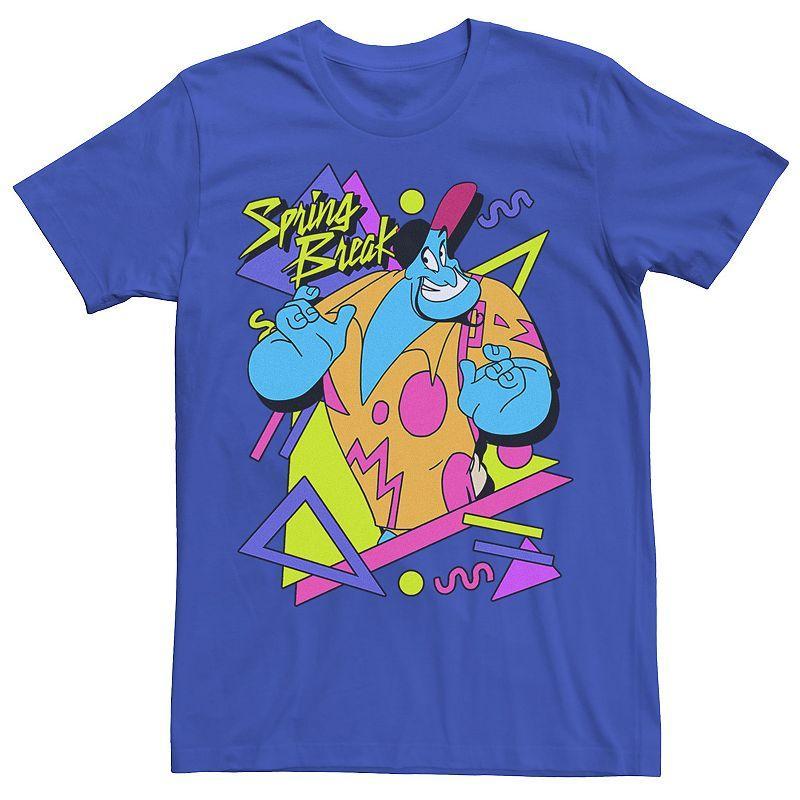 Mens Disney Aladdin Genie Retro 90s Style Poster Tee Blue Product Image