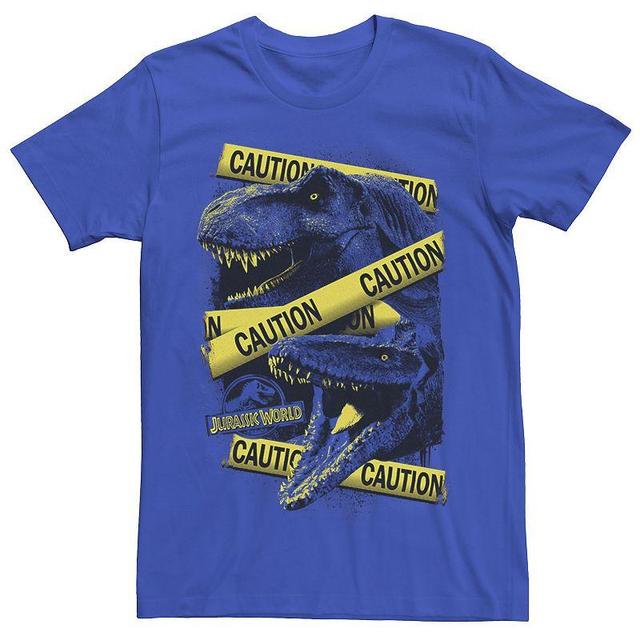 Mens Jurassic World Two Dinosaur Caution Splatter Tee Grey Heather Product Image