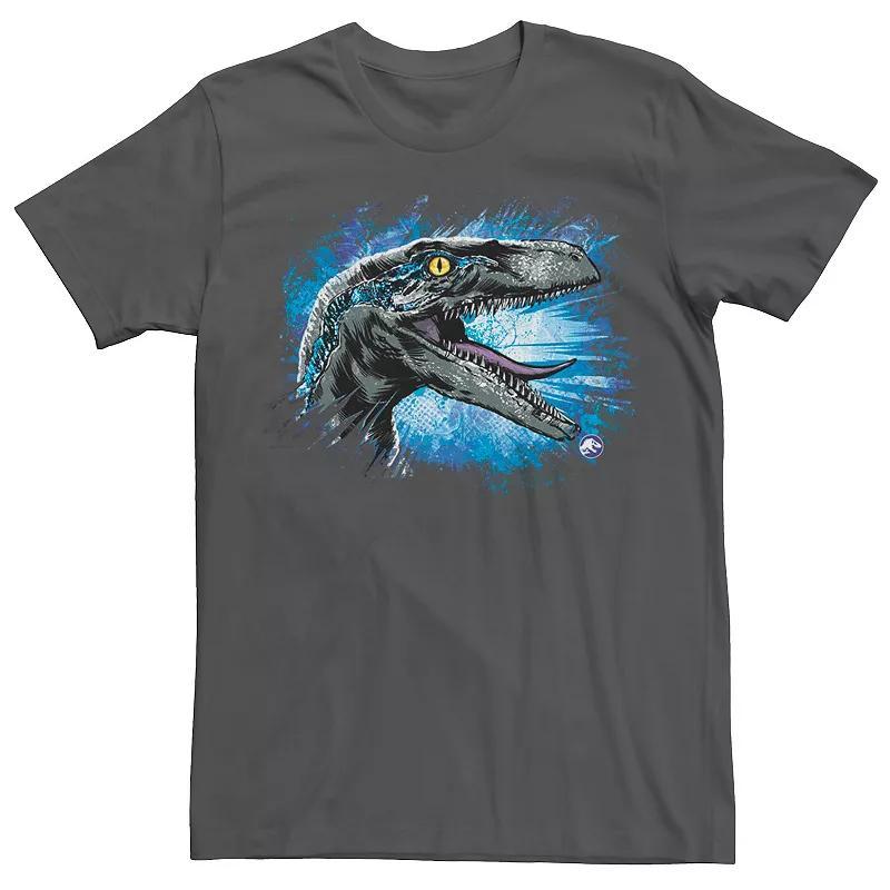 Mens Jurassic World Blue Raptor Splatter Tee Navy Grey Product Image