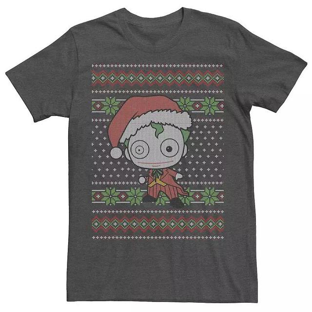 Mens DC Comics Chibi Joker Christmas Sweater Style Tee Blue Product Image