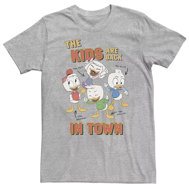 Big & Tall Disney DuckTales The Kids Are Back In Town Tee, Mens Athletic Grey Product Image