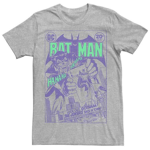 Mens DC Comics Batman Joker Cover Tee Athletic Grey Product Image