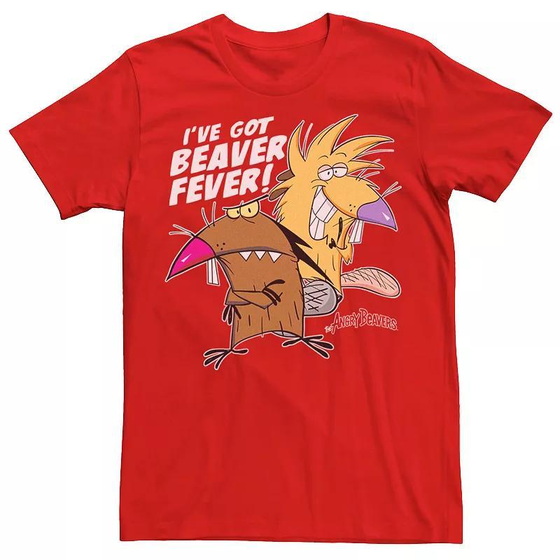 Mens Angry Beavers Ive Got Beaver Fever Portrait Tee Red Product Image