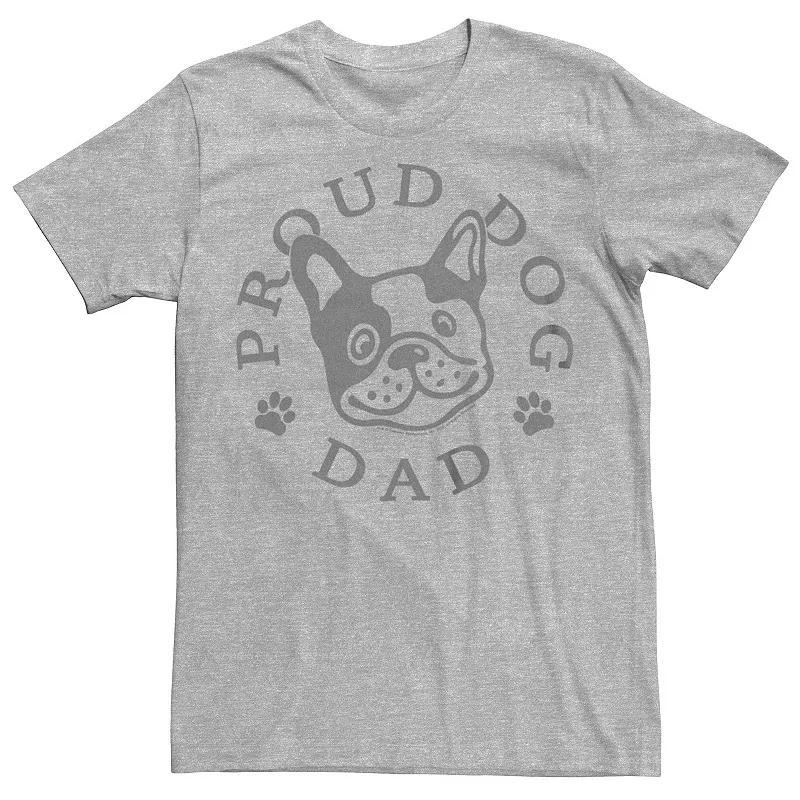 Big & Tall Proud Dog Dad French Bulldog Graphic Tee, Mens Athletic Grey Product Image