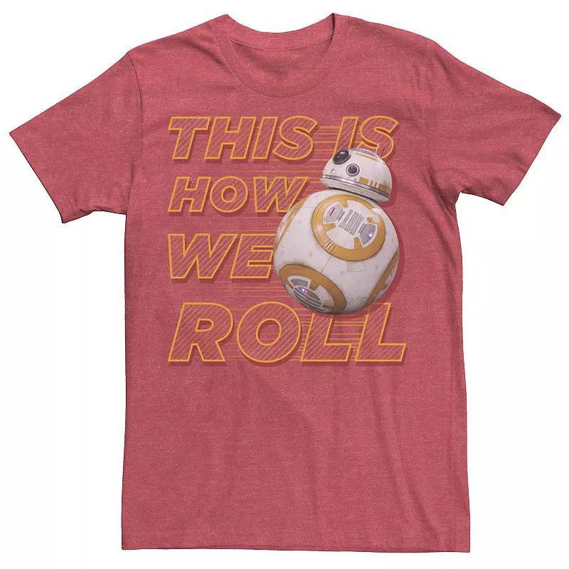 Mens Star Wars The Force Awakens BB-8 This Is How We Roll Tee Red Grey Product Image