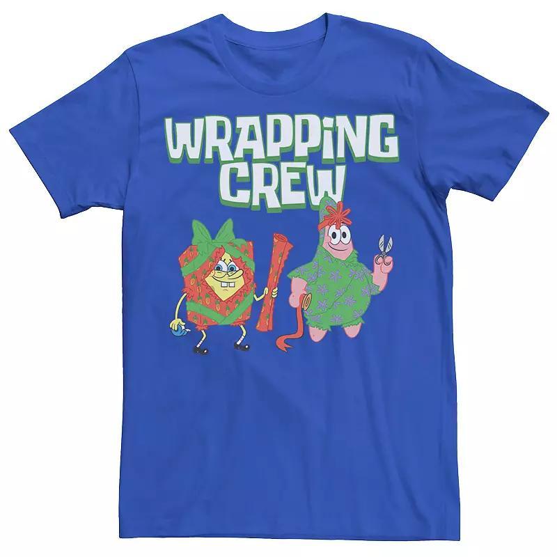 Mens Spongebob Squarepants Patrick Wrapping Crew Tee Navy Grey Product Image