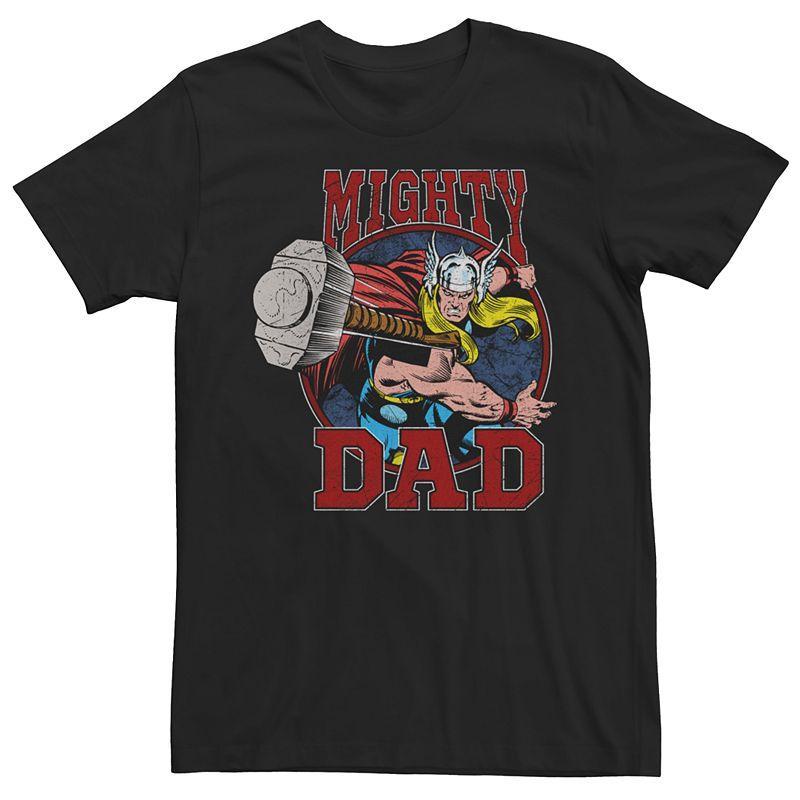 Mens Marvel Retro Avengers Thor Mighty Dad Hammer Throw Tee Product Image