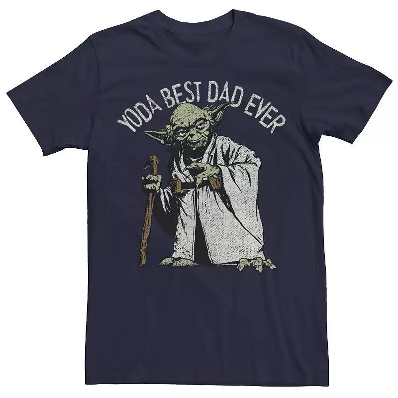 Mens Star Wars Yoda Best Dad Ever Tee Blue Product Image