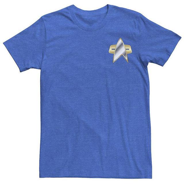 Mens Star Trek DS9 Delta Pocket Badge Gradient Tee Royal Grey Product Image