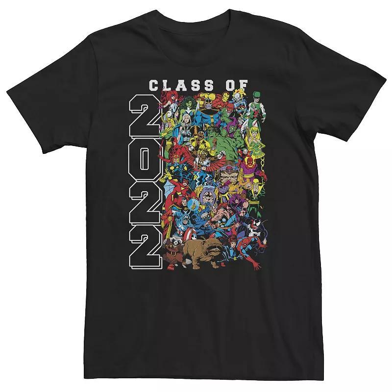 Big & Tall Marvel Comic Retro Super Hero Comic Group Portrait Class of 2022 Tee, Mens Product Image