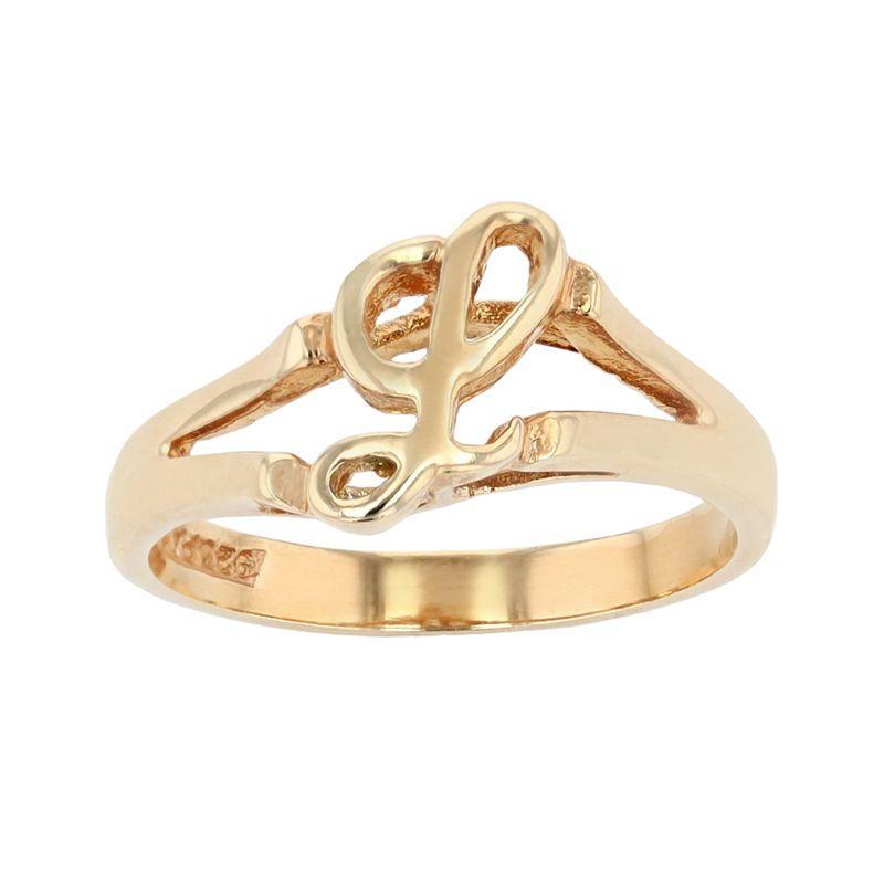 Traditions Jewelry Company 18k Gold Over Sterling Silver Initial Ring, Womens Product Image