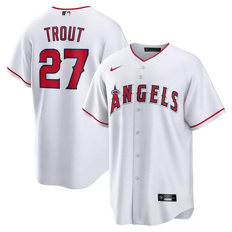 Mens Nike Mike Trout Los Angeles Angels Home Replica Player Name Jersey Product Image