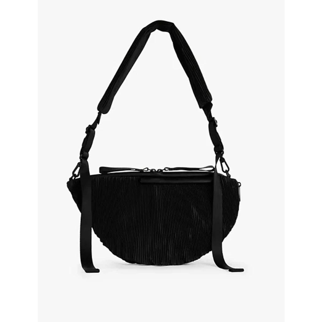 CÔTE AND CIEL Mens Black Orne Pleated Recycled-polyester Cross-body Bag Product Image