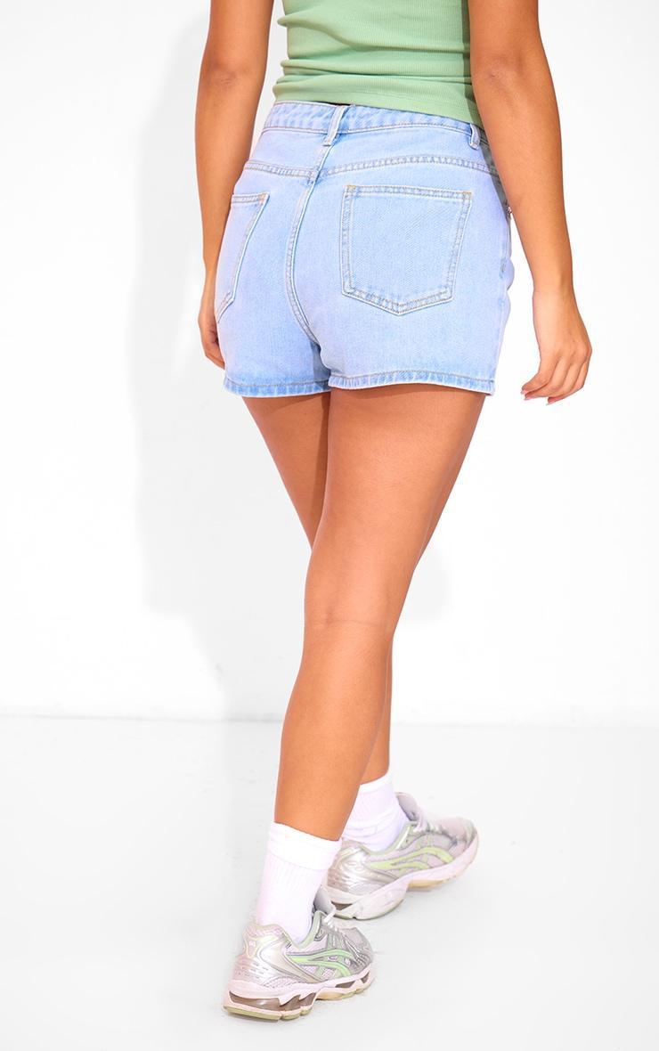 Petite Light Blue Denim Cross Applique Shorts Product Image