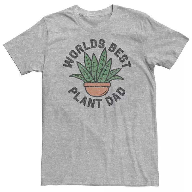 Big & Tall Fathers Day Worlds Best Plant Dad Tee, Mens Athletic Grey Product Image