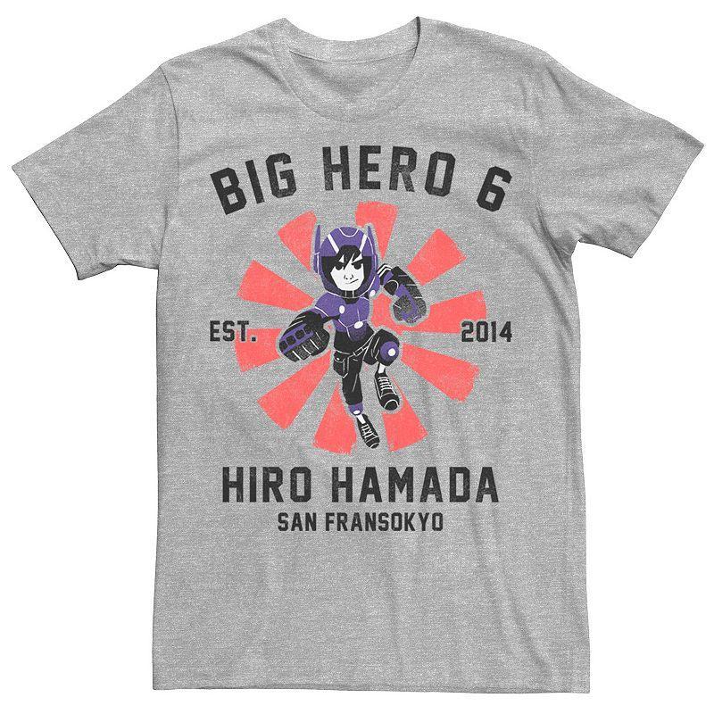 Disneys Big Hero 6 Hiro Hamada Mens Poster Tee Athletic Grey Product Image