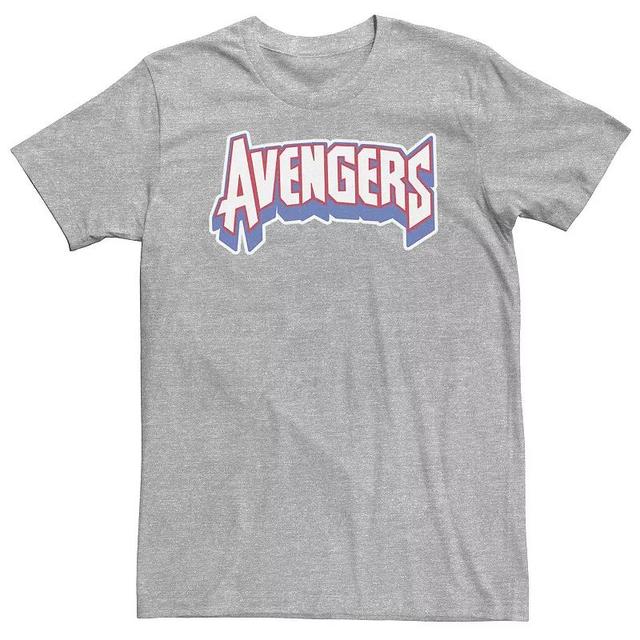 Big & Tall Marvel Avengers Retro Red, White & Blue Logo Tee, Mens Athletic Grey Product Image