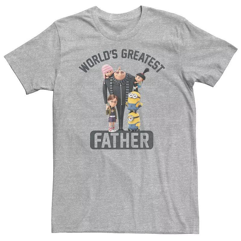 Big & Tall Despicable Me Minions Greatest Father Tee, Mens Athletic Grey Product Image