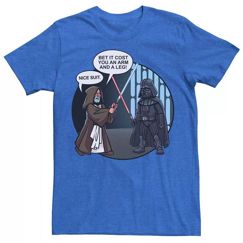 Mens Star Wars Vader And Obi-Wan Nice Suit Text Tee Med Blue Product Image