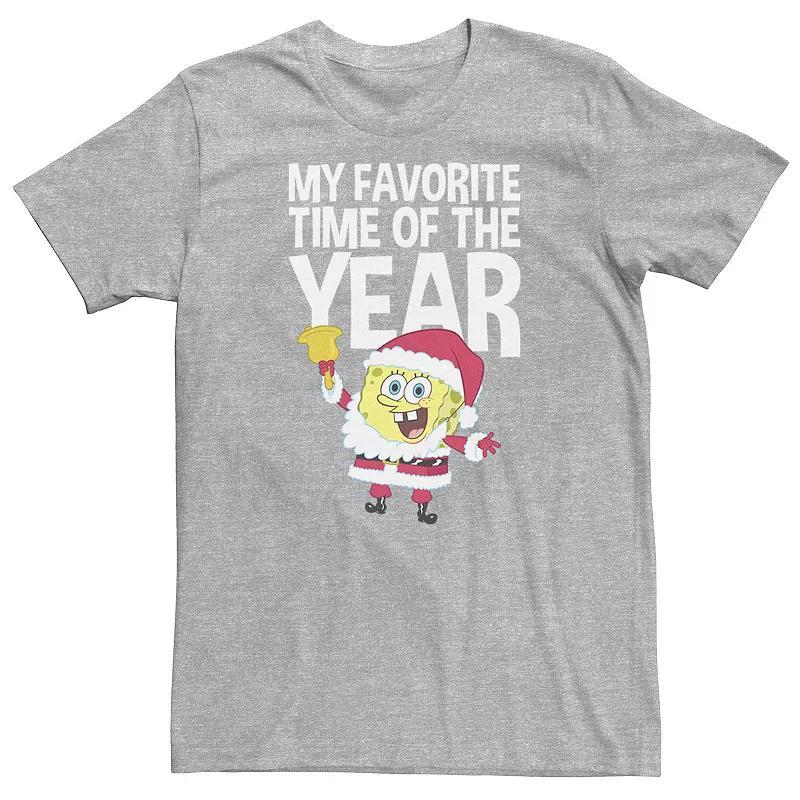 Big & Tall Nickelodeon SpongeBob SquarePants Santa Christmas My Favorite Time Of Year Tee, Mens Product Image