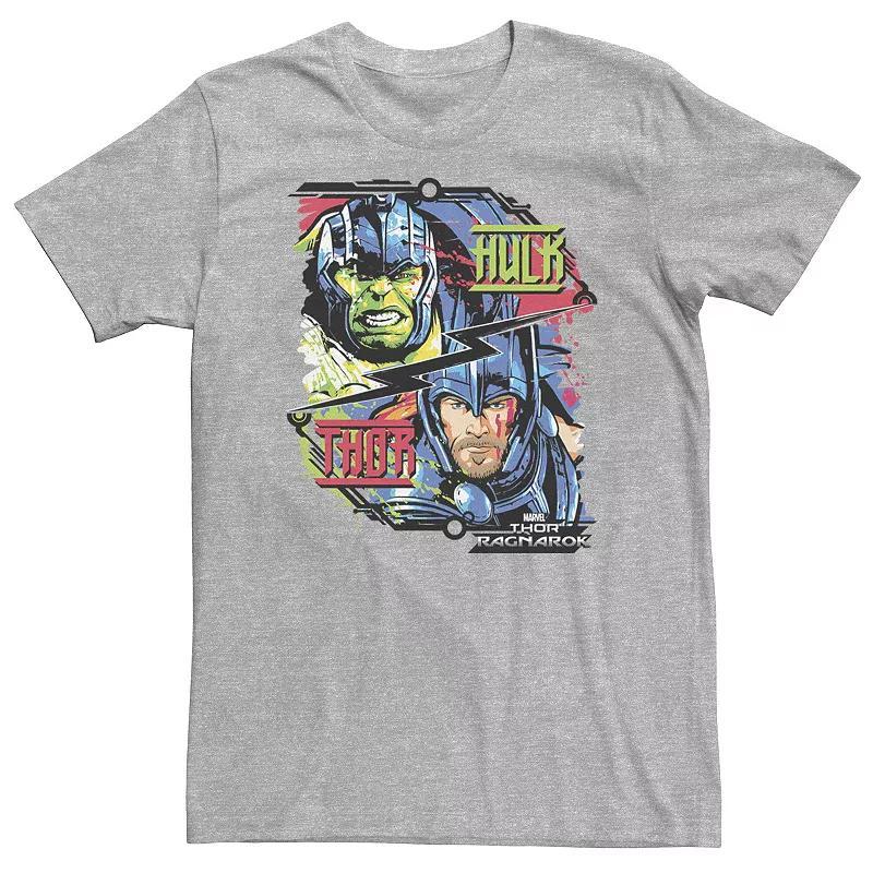 Big & Tall Marvel Thor Ragnarok Hulk Champ Versus God of Thunder Tee, Mens Athletic Grey Product Image