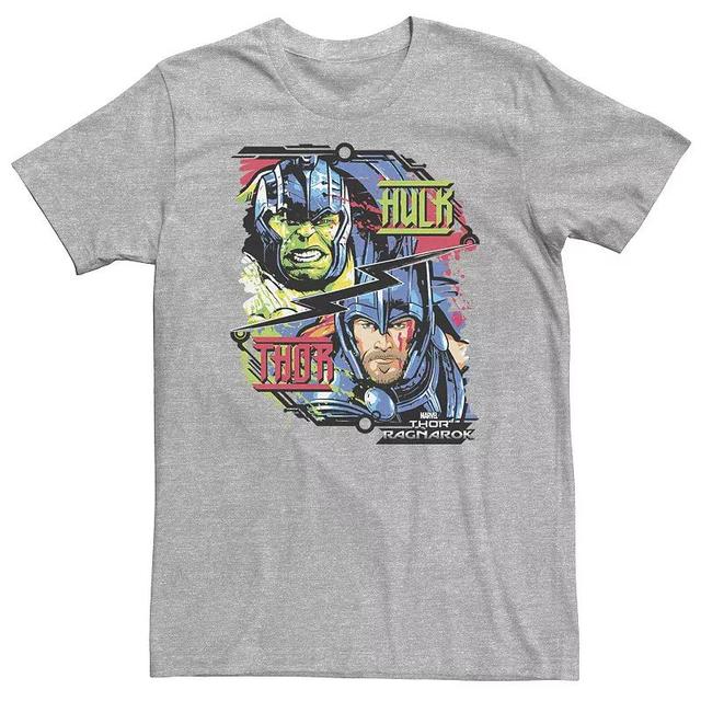 Big & Tall Marvel Thor Ragnarok Hulk Champ Versus God of Thunder Tee, Mens Athletic Grey Product Image