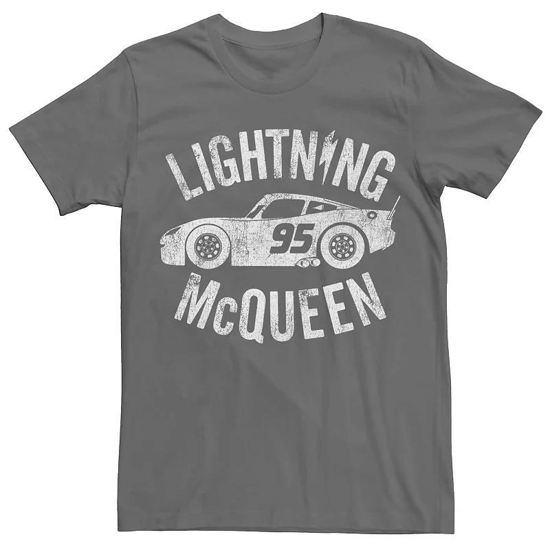 Mens Disney Pixar Cars 3 Lightning McQueen Poster Graphic Tee Grey Product Image