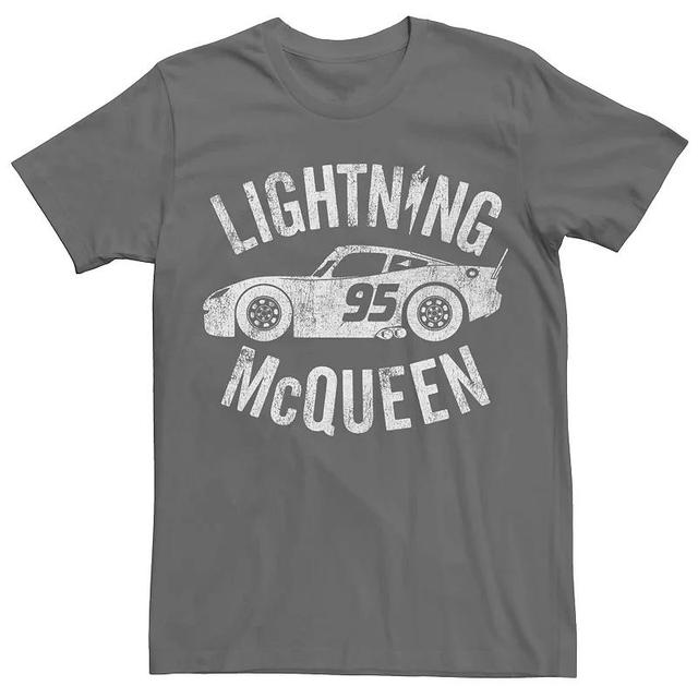 Mens Disney Pixar Cars 3 Lightning McQueen Poster Graphic Tee Grey Product Image