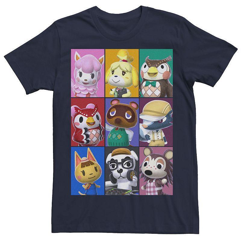 Mens Nintendo Animal Crossing Towns Folk Yearbook Photo Style Tee Blue Product Image