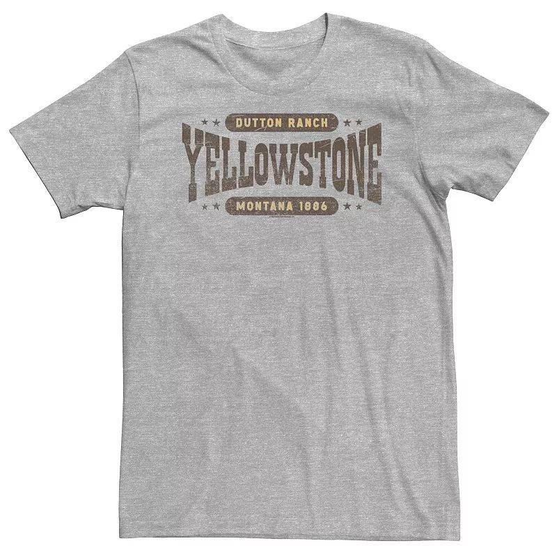 Big & Tall Yellowstone Dutton Ranch Montana 1886 Tee, Mens Athletic Grey Product Image