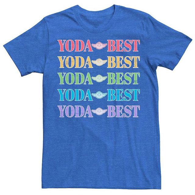 Adult Star Wars Pride Yoda Best Rainbow Text Stack Tee, Mens Product Image