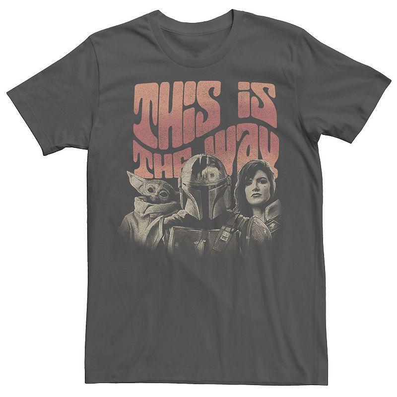 Mens Star Wars The Mandalorian Groovy Way Group Shot Tee Grey Product Image