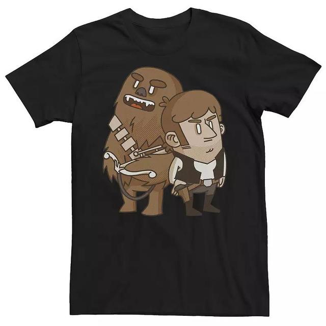 Mens Star Wars Han Solo Chewbacca Cartoon Duo Graphic Tee Product Image