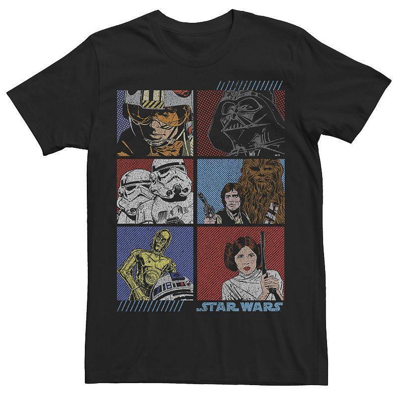 Mens Star Wars Comic Strip Cartoon Group Tee Product Image