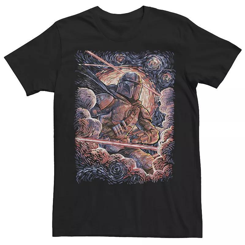 Mens Star Wars The Mandalorian Starry Night Style Portrait Tee Product Image