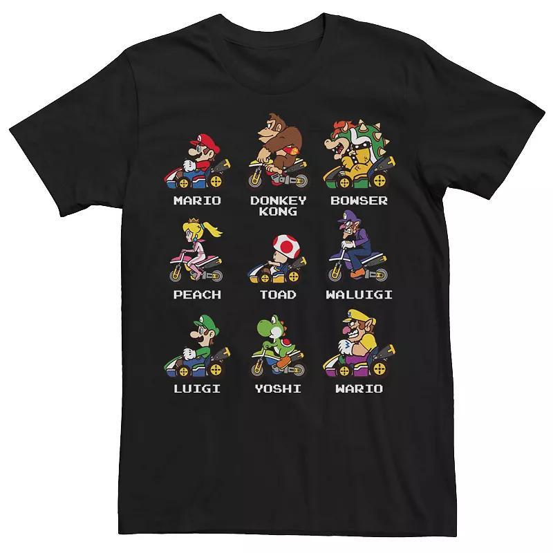 Mens Nintendo Mario Kart Racers Side View Names Tee Med Blue Product Image