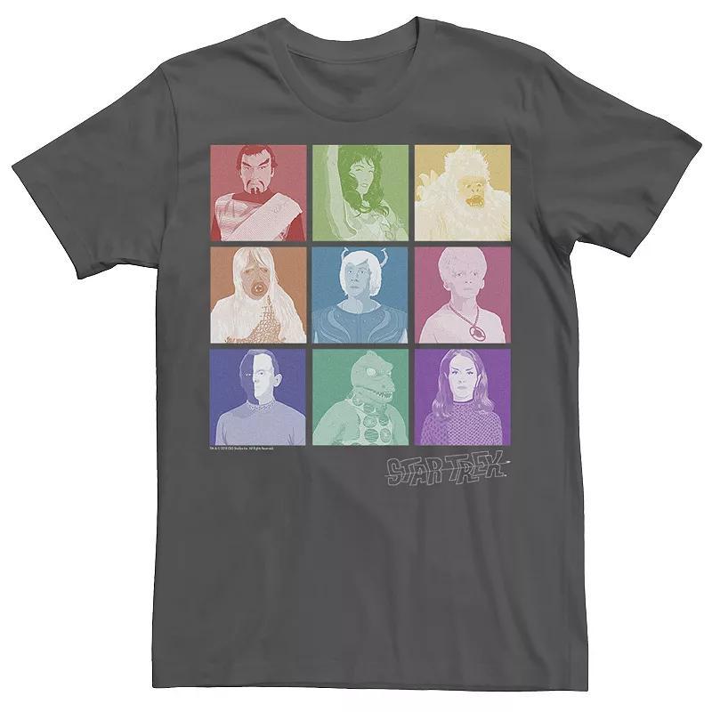 Mens Star Trek Original Series 9 Square Alien Pop Tee Grey Product Image