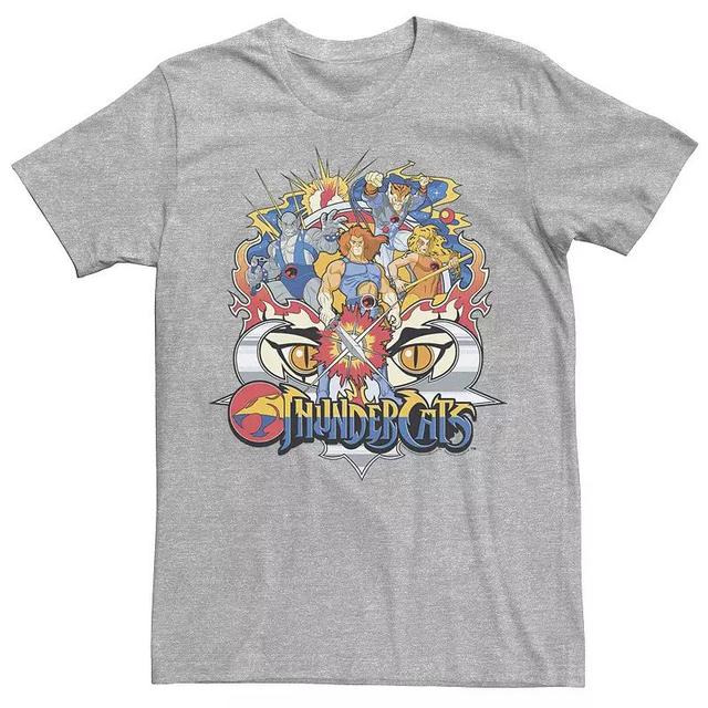 Mens ThunderCats Group Shot Logo Badge Tee Athletic Grey Product Image