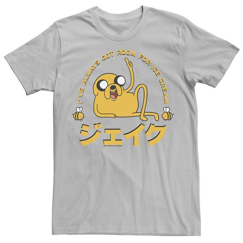 Mens Cartoon Network Adventure Time Jake Room For Ice Cream Kanji Tee Silver Product Image